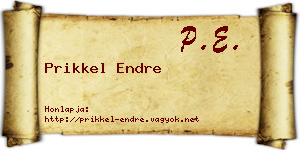 Prikkel Endre névjegykártya